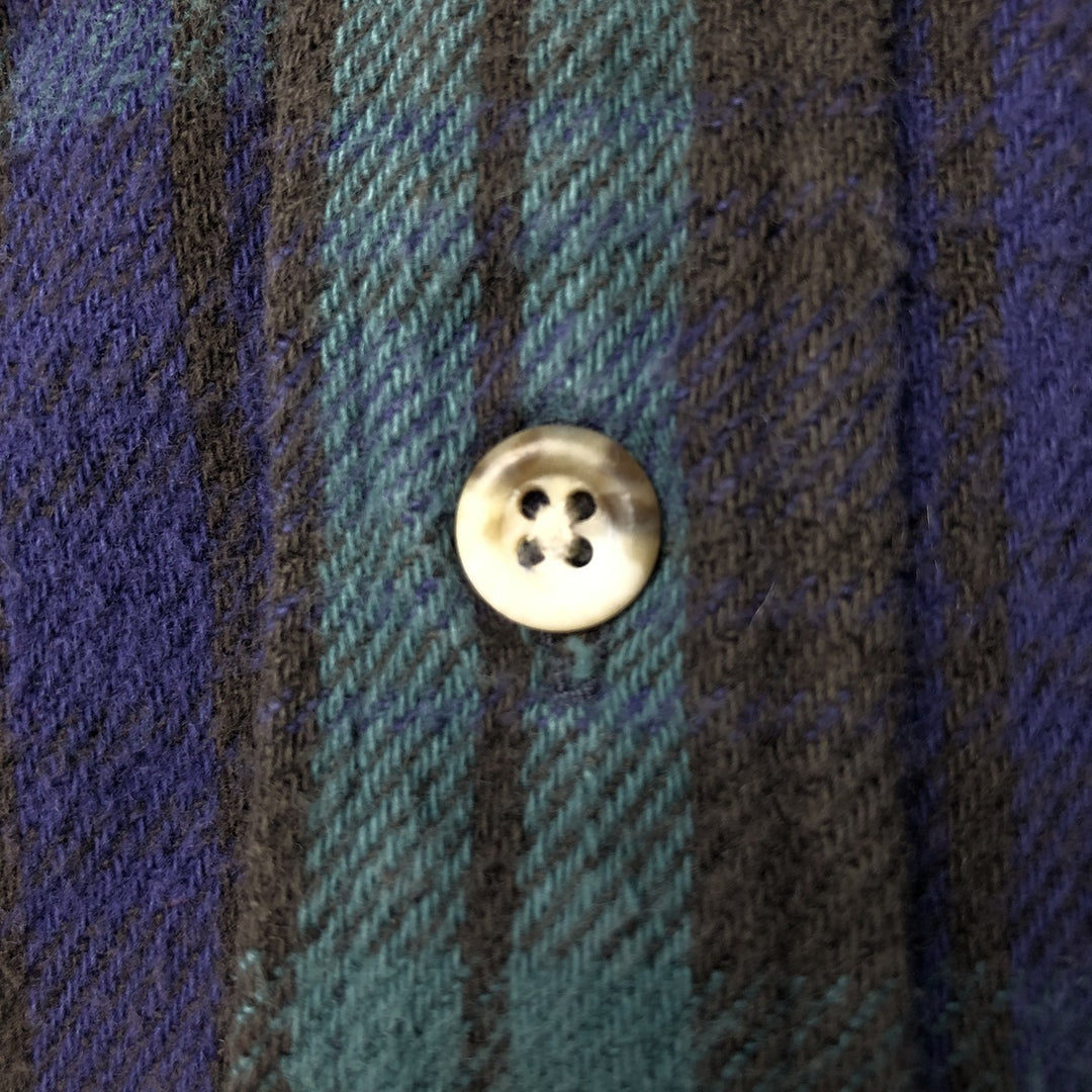 CODET Blackwatch Check Long-Sleeve Flannel Check Shirt, Men's Size L (approx.) unclear blue type Vintage Second Hand