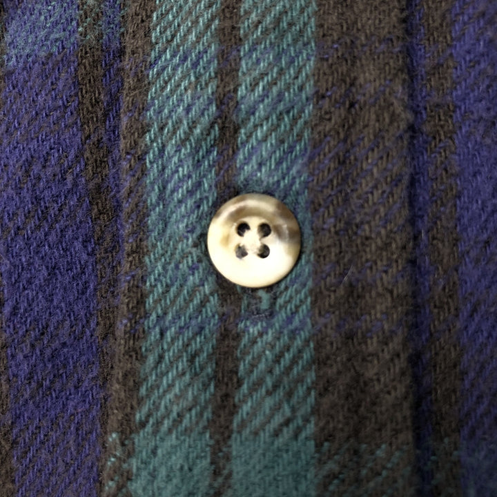 CODET Blackwatch Check Long-Sleeve Flannel Check Shirt, Men's Size L (approx.) unclear blue type Vintage Second Hand