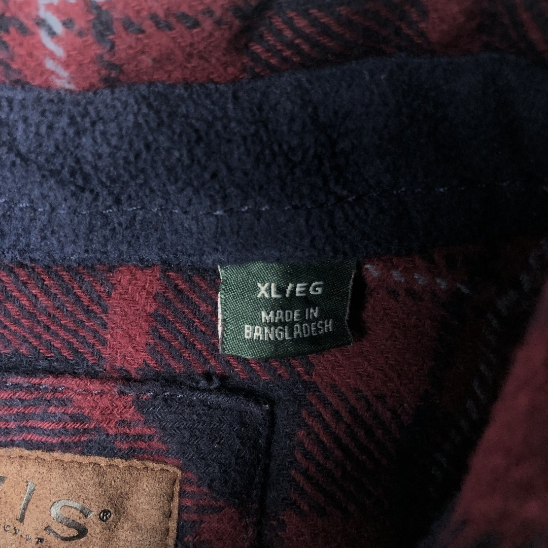 ORVIS Long Sleeve Flannel Check Shirt, Men's XL Size cotton red type Vintage Second Hand