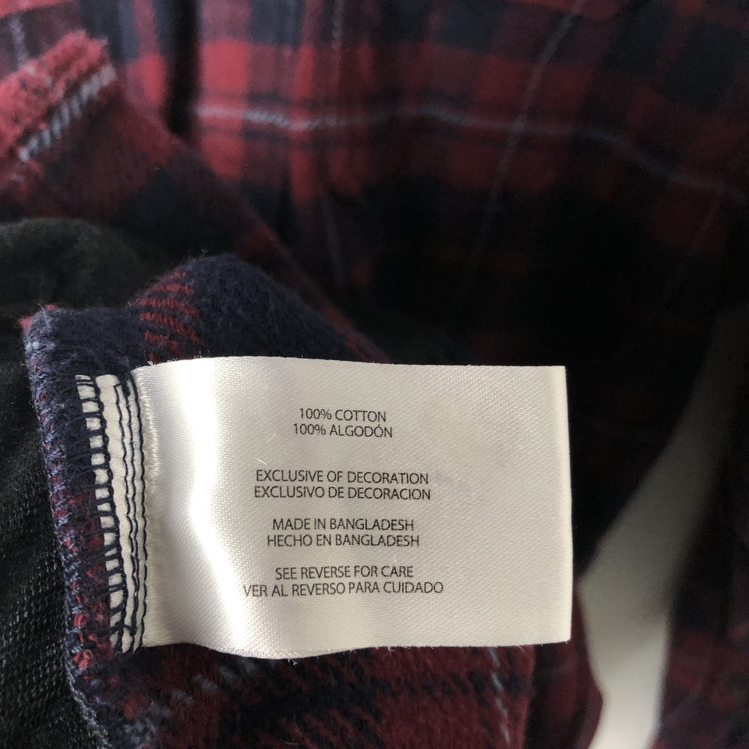 ORVIS Long Sleeve Flannel Check Shirt, Men's XL Size cotton red type Vintage Second Hand