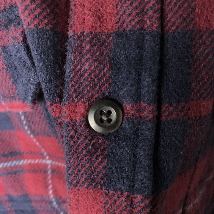 ORVIS Long Sleeve Flannel Check Shirt, Men's XL Size cotton red type Vintage Second Hand