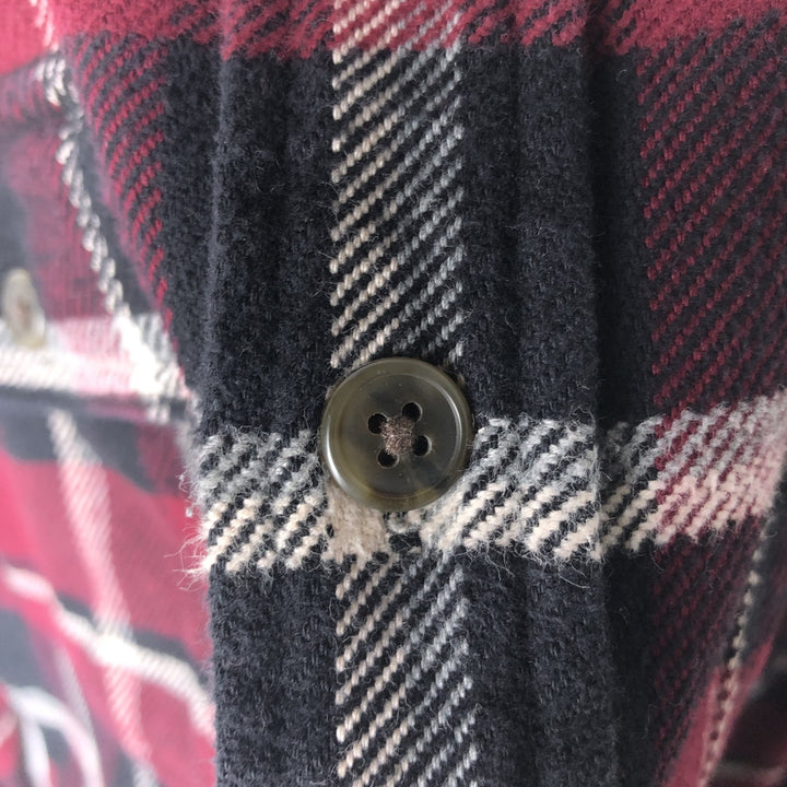 St. John's Bay Classic Fit Long-Sleeve Heavy Flannel Check Shirt, Men's Size XL (approx.) cotton Red type red-purple Vintage Second Hand