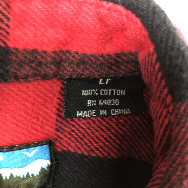 SANDY RIVER Buffalo Check Long-Sleeve Heavy Flannel Check Shirt, Men's Size L (approx.) cotton red type Vintage Second Hand