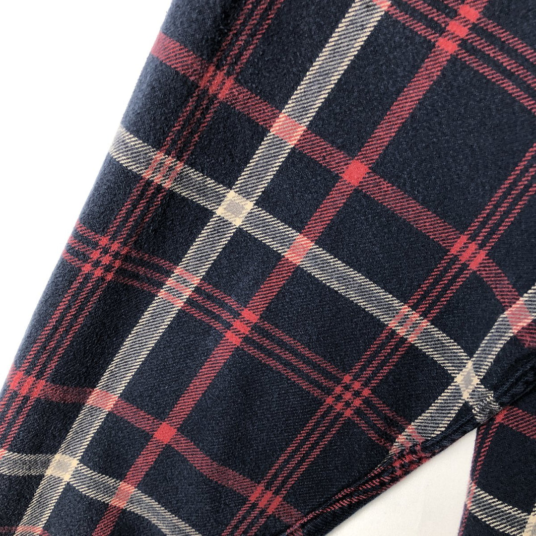 Moose Creek Long-Sleeve Heavy Flannel Check Shirt, Men's Size XL (approx.) cotton navy blue type Vintage Second Hand