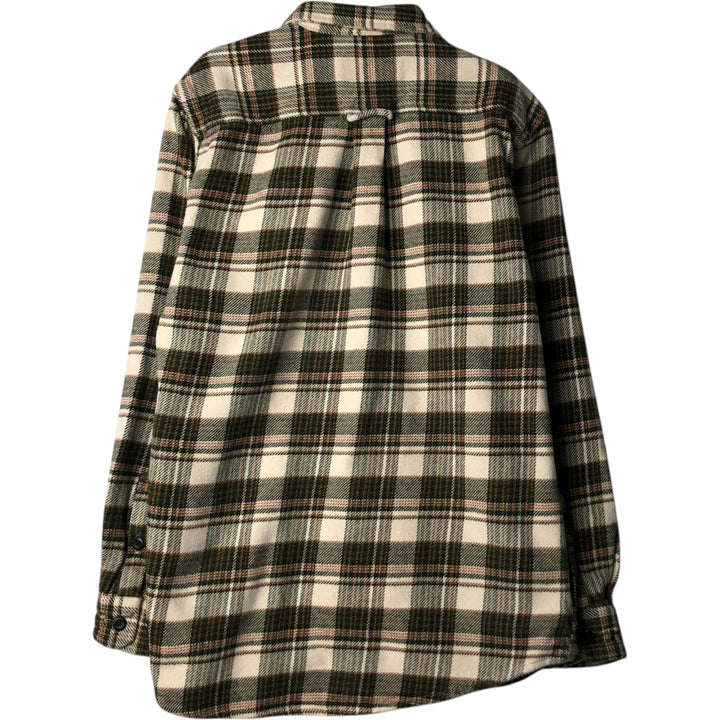 ORVIS Long Sleeve Heavy Flannel Check Shirt, Men's Size M cotton pale white type Vintage Second Hand
