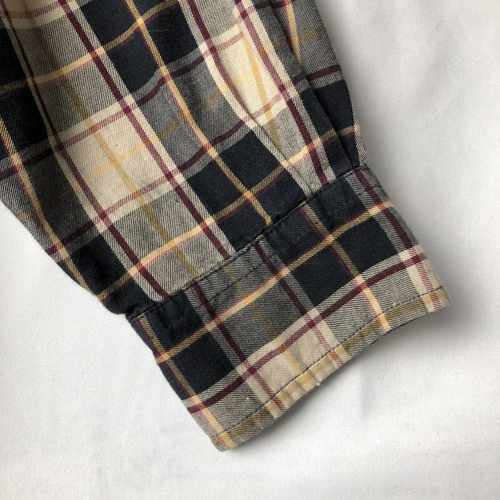 Pendleton PENDLETON Long-Sleeve Button-Down Light Flannel Check Shirt, Men's Size XL (approx.) cotton Beige type Vintage Second Hand