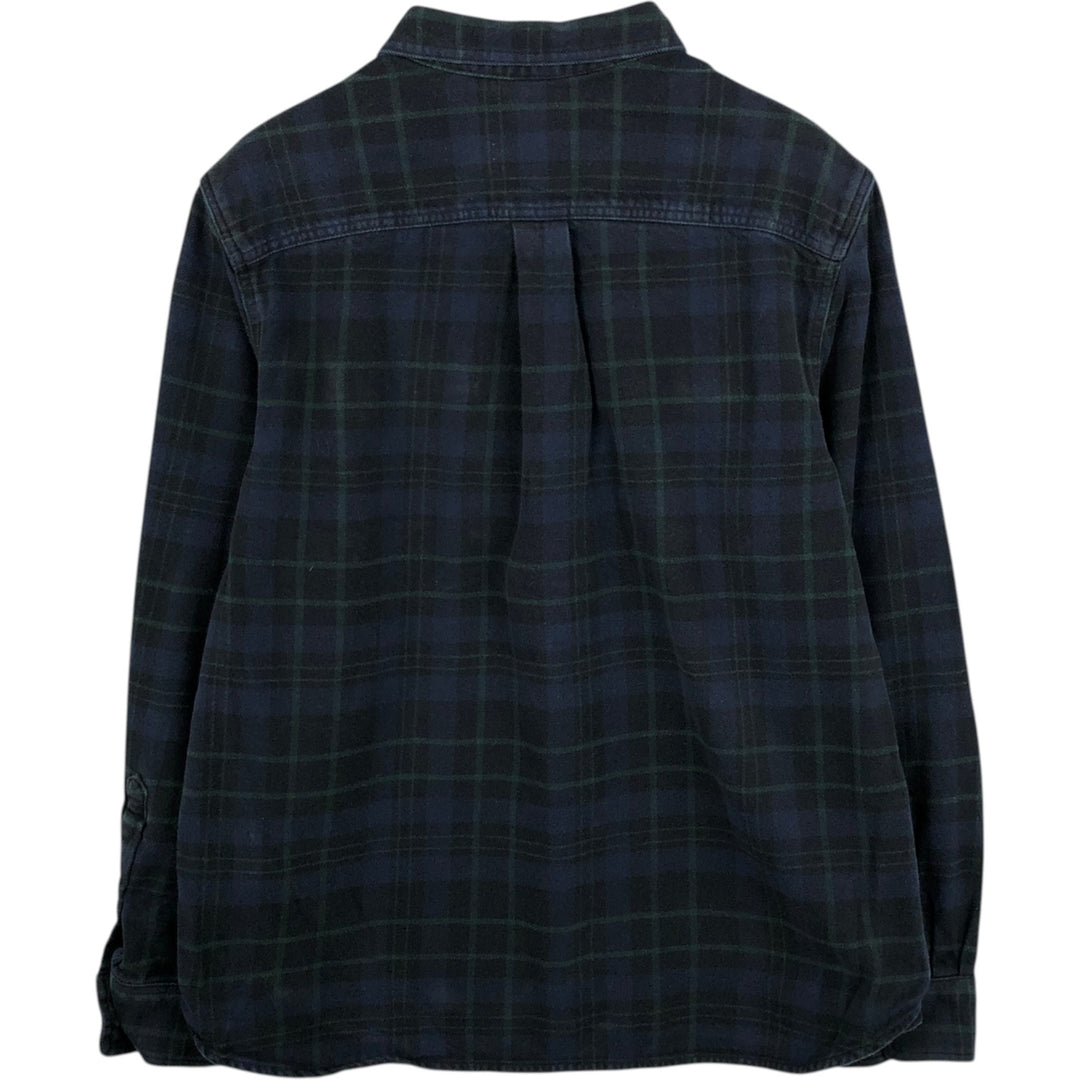 The North Face Men's Long Sleeve Flannel Check Shirt, Size L cotton navy blue type Vintage Second Hand