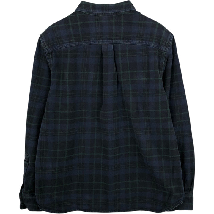 The North Face Men's Long Sleeve Flannel Check Shirt, Size L cotton navy blue type Vintage Second Hand