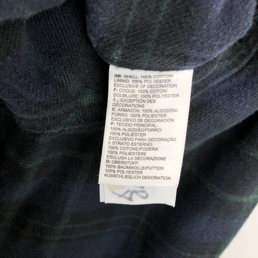 The North Face Men's Long Sleeve Flannel Check Shirt, Size L cotton navy blue type Vintage Second Hand