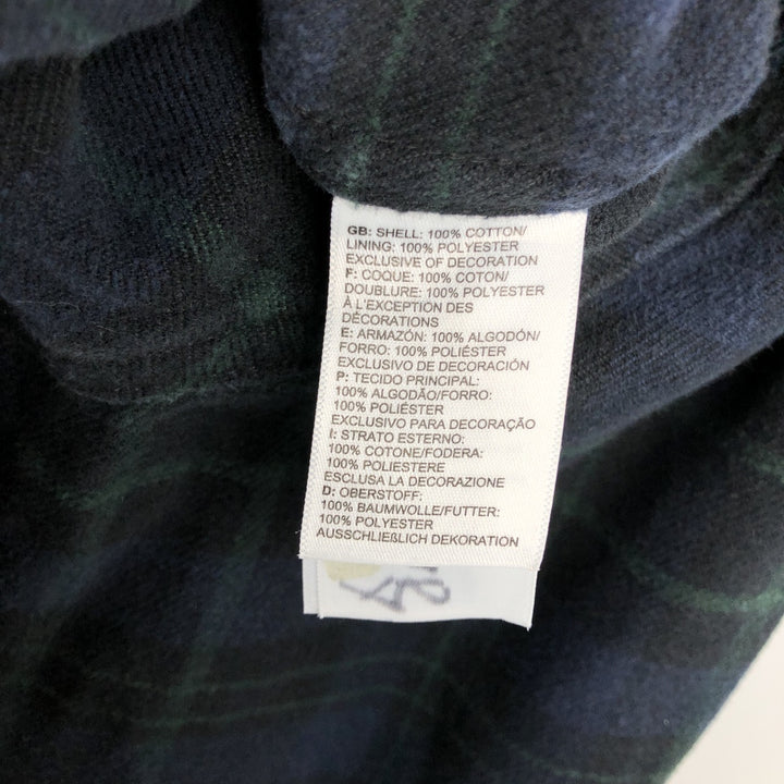 The North Face Men's Long Sleeve Flannel Check Shirt, Size L cotton navy blue type Vintage Second Hand