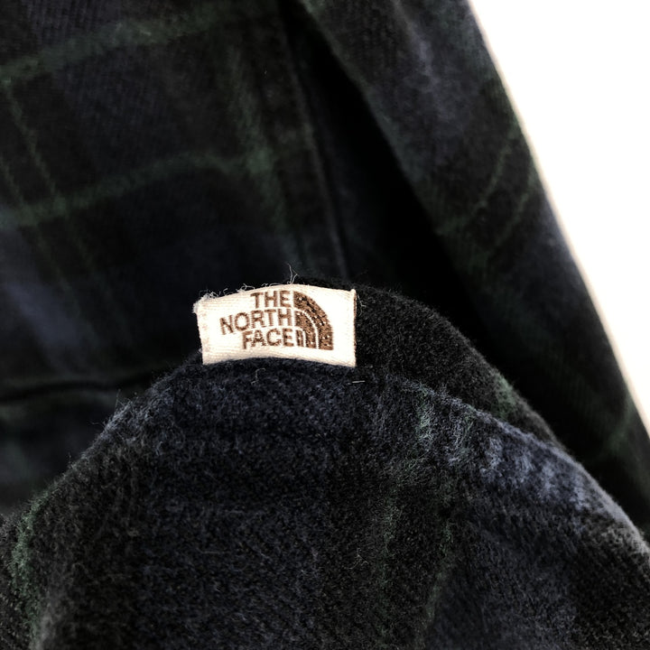 The North Face Men's Long Sleeve Flannel Check Shirt, Size L cotton navy blue type Vintage Second Hand