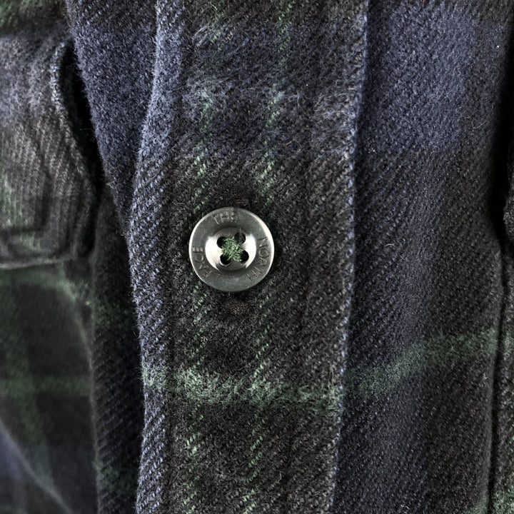 The North Face Men's Long Sleeve Flannel Check Shirt, Size L cotton navy blue type Vintage Second Hand