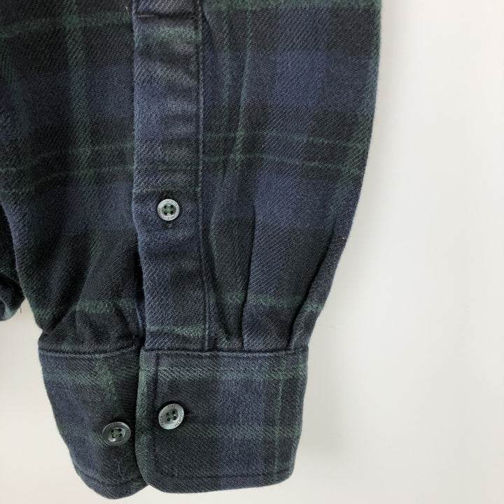 The North Face Men's Long Sleeve Flannel Check Shirt, Size L cotton navy blue type Vintage Second Hand