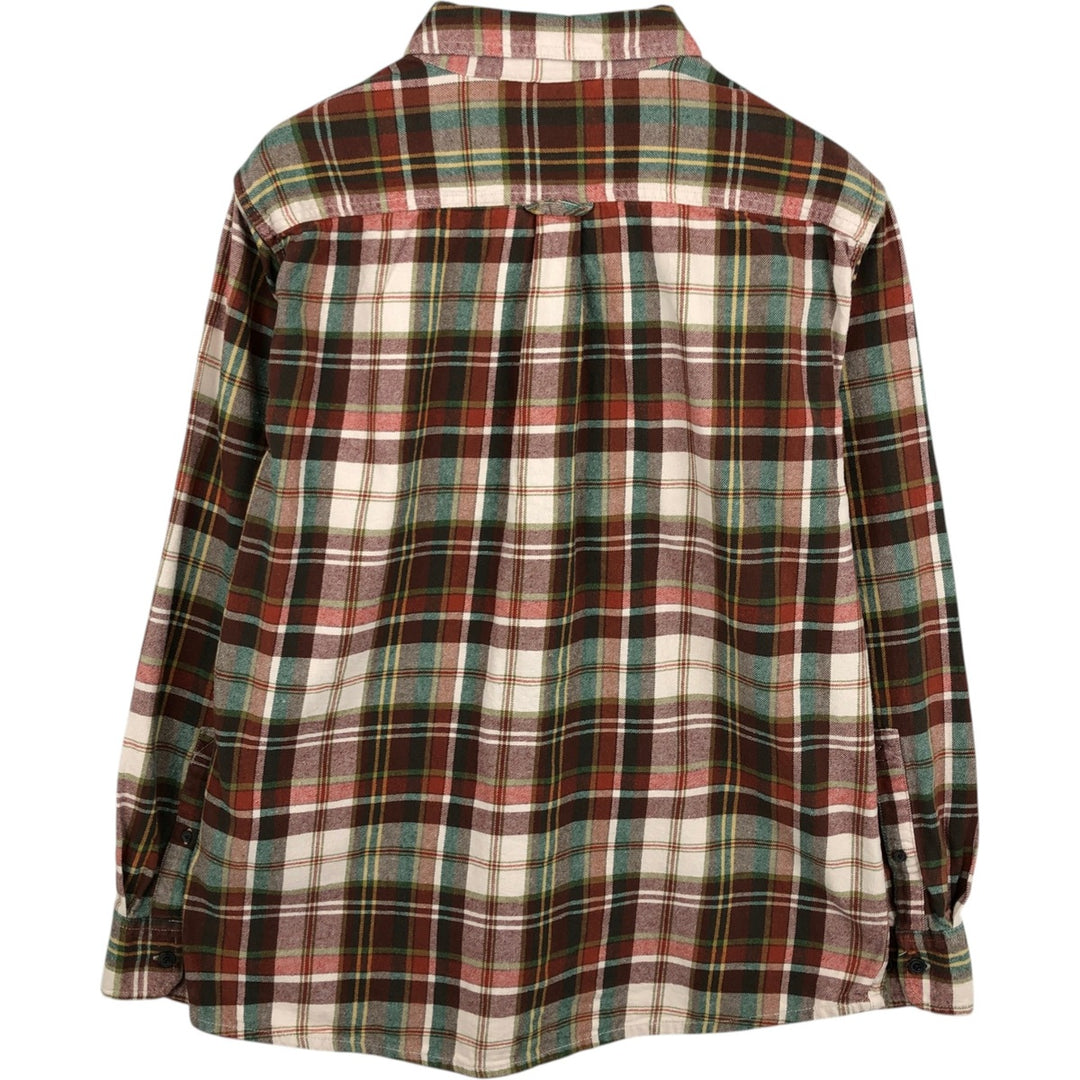 Eddie Bauer Men's Long Sleeve Flannel Check Shirt, Size XL cotton red type Vintage Second Hand