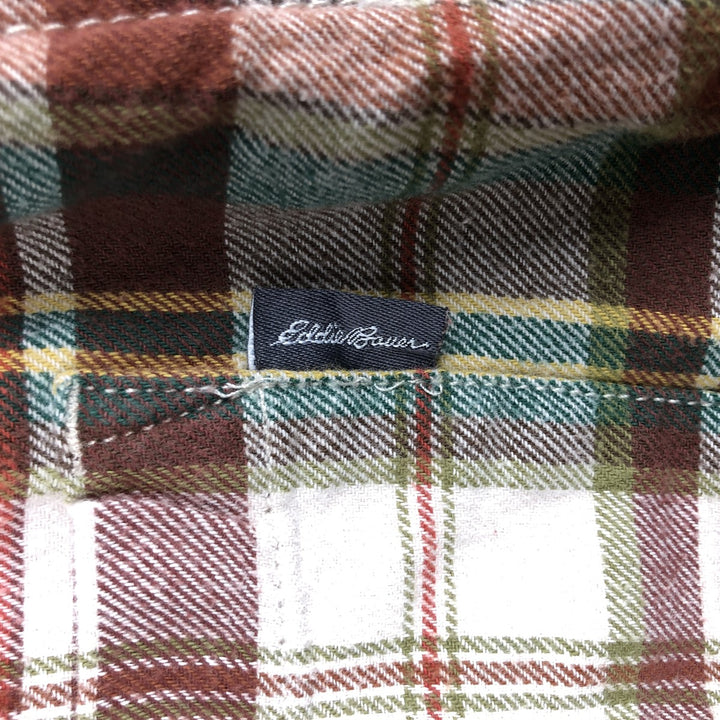Eddie Bauer Men's Long Sleeve Flannel Check Shirt, Size XL cotton red type Vintage Second Hand