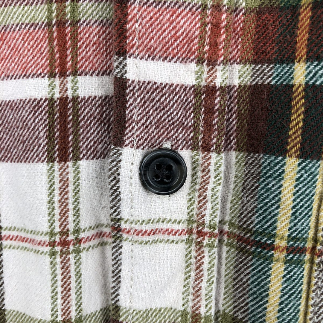 Eddie Bauer Men's Long Sleeve Flannel Check Shirt, Size XL cotton red type Vintage Second Hand