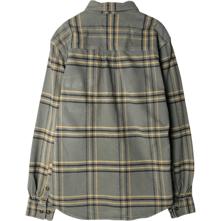 Woolrich long-sleeved button-down flannel check shirt, men's size M (approx.) cotton green type Vintage Second Hand