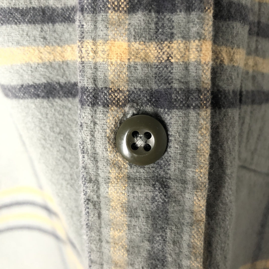 Woolrich long-sleeved button-down flannel check shirt, men's size M (approx.) cotton green type Vintage Second Hand