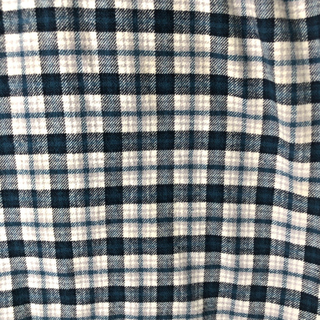 GAP Untucked Long-Sleeve Flannel Check Shirt, Men's Size M (approx.) cotton Navy blue Vintage Second Hand