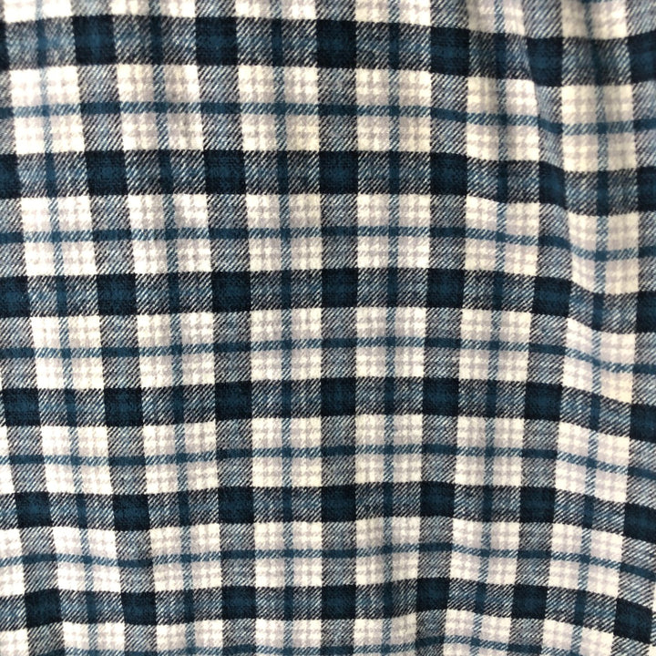 GAP Untucked Long-Sleeve Flannel Check Shirt, Men's Size M (approx.) cotton Navy blue Vintage Second Hand