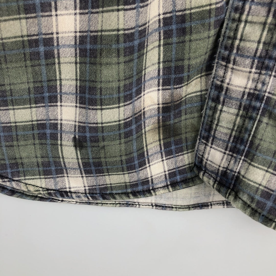 Carhartt FR Series Long-Sleeve Button-Down Light Flannel Check Shirt, Men's Size M (approx.) cotton Khaki type Vintage Second Hand