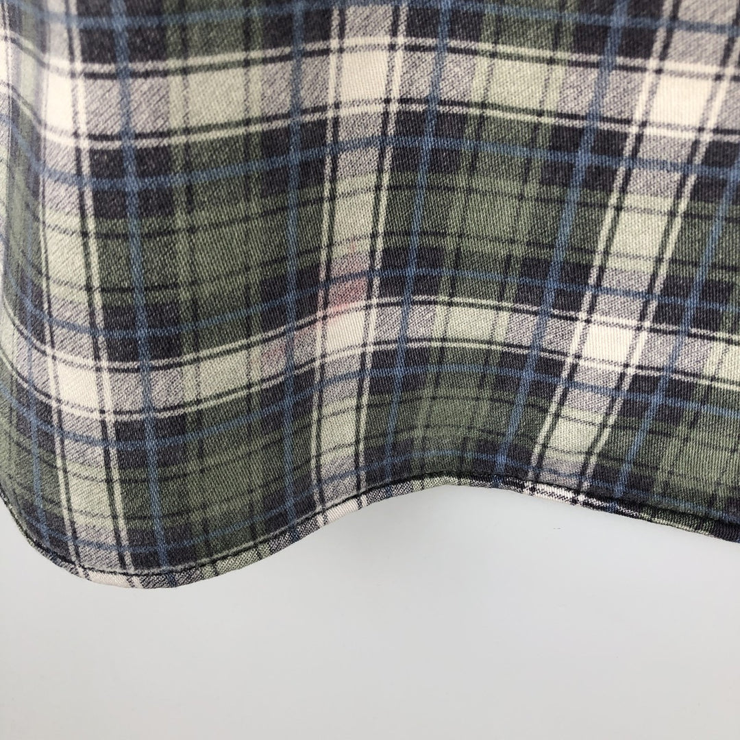 Carhartt FR Series Long-Sleeve Button-Down Light Flannel Check Shirt, Men's Size M (approx.) cotton Khaki type Vintage Second Hand