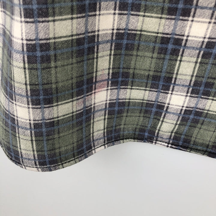 Carhartt FR Series Long-Sleeve Button-Down Light Flannel Check Shirt, Men's Size M (approx.) cotton Khaki type Vintage Second Hand