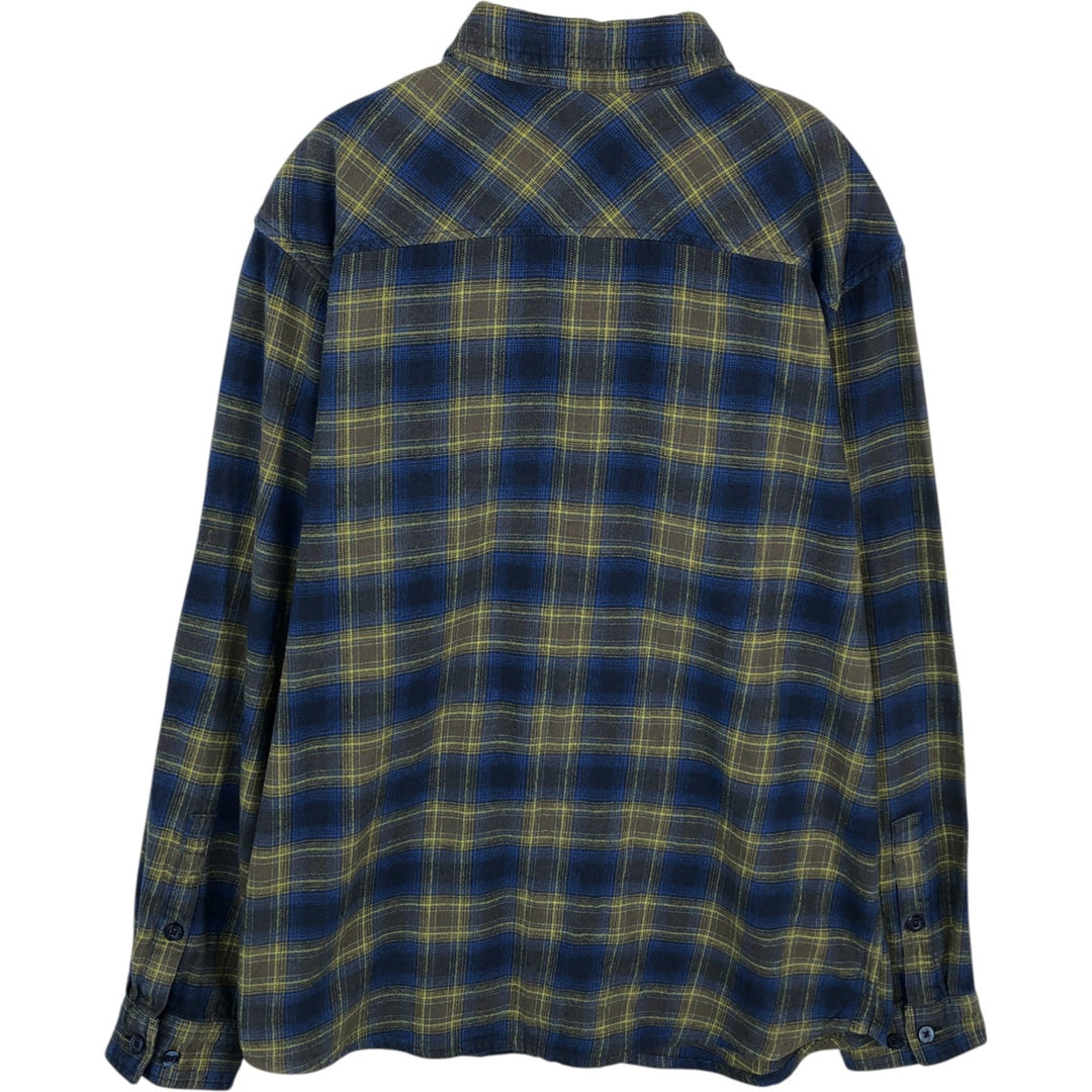Columbia Lightflannel Check Shirt, Men's Size L cotton green type Vintage Second Hand