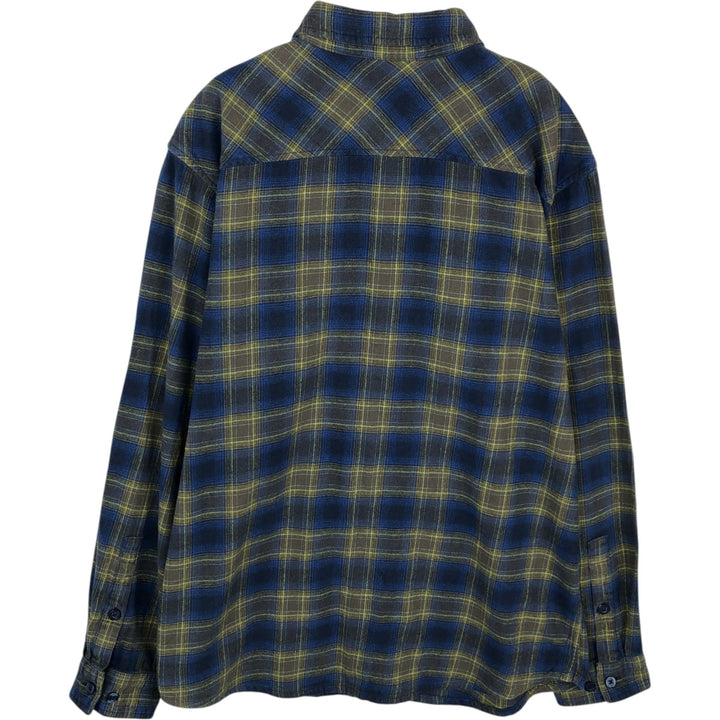 Columbia Lightflannel Check Shirt, Men's Size L cotton green type Vintage Second Hand