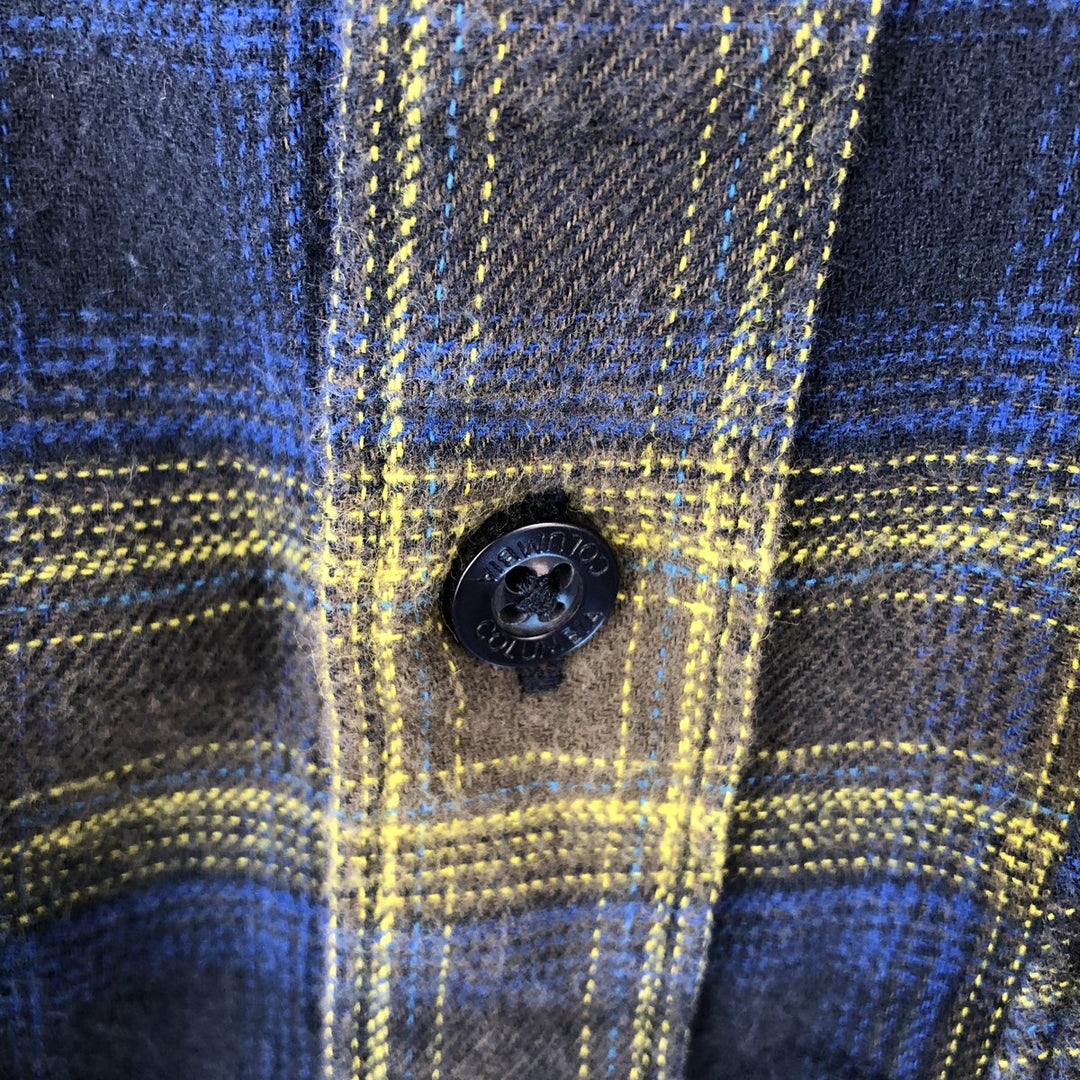 Columbia Lightflannel Check Shirt, Men's Size L cotton green type Vintage Second Hand