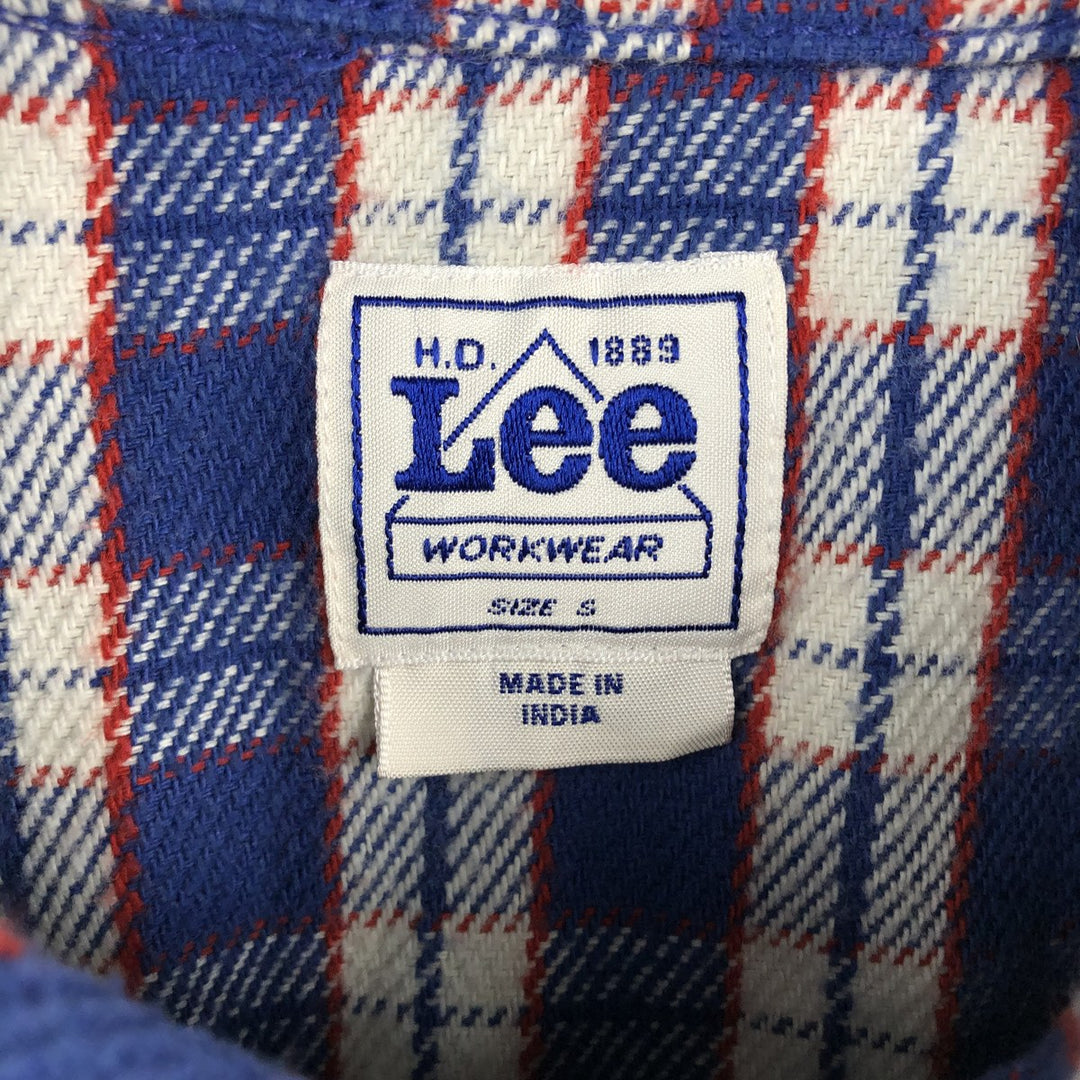 Lee Long-Sleeve Flannel Check Shirt, Men's Size S (approx.) unclear blue type Vintage Second Hand