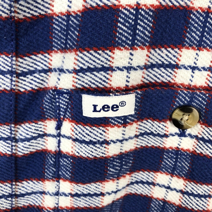 Lee Long-Sleeve Flannel Check Shirt, Men's Size S (approx.) unclear blue type Vintage Second Hand