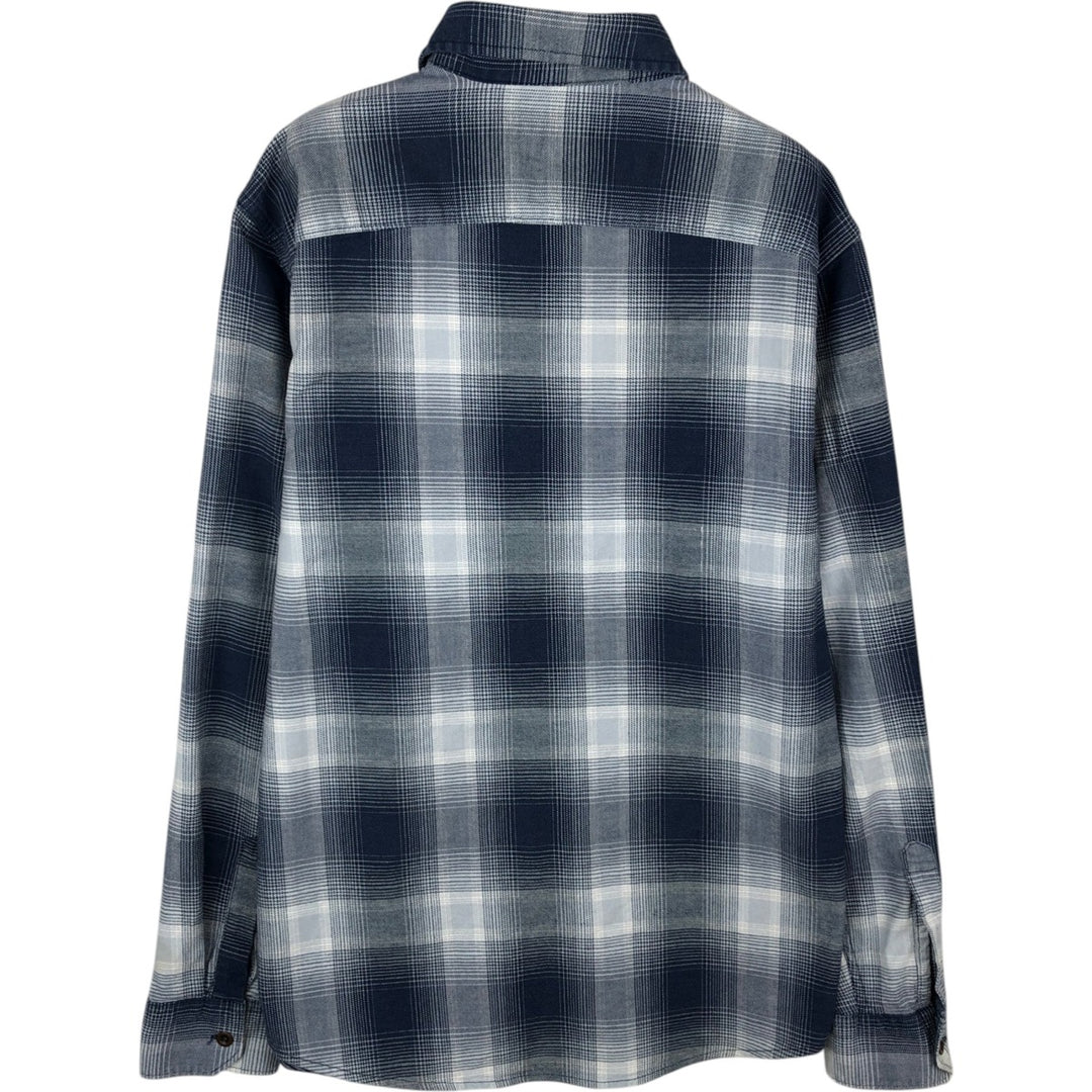 Wrangler Western Flannel Check Shirt, Men's Size M (approx.) cotton navy blue type Vintage Second Hand
