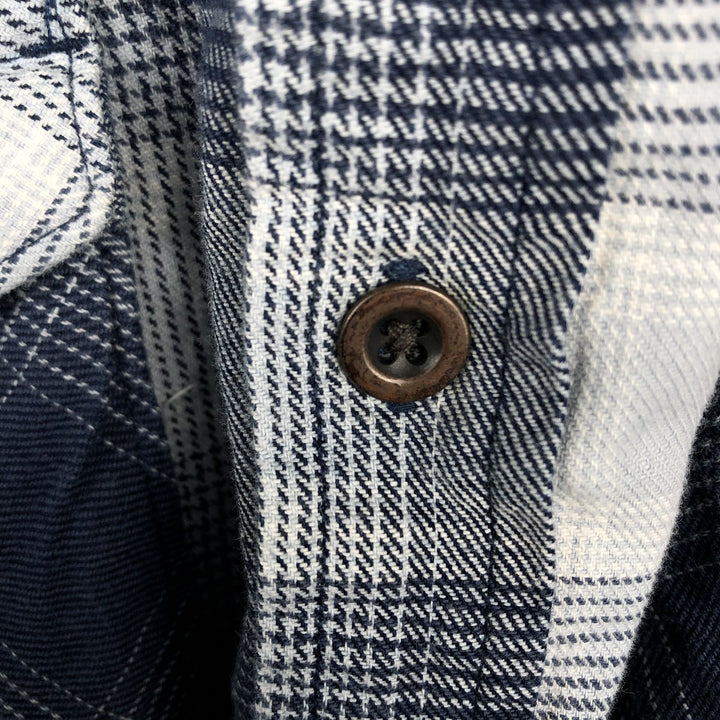 Wrangler Western Flannel Check Shirt, Men's Size M (approx.) cotton navy blue type Vintage Second Hand