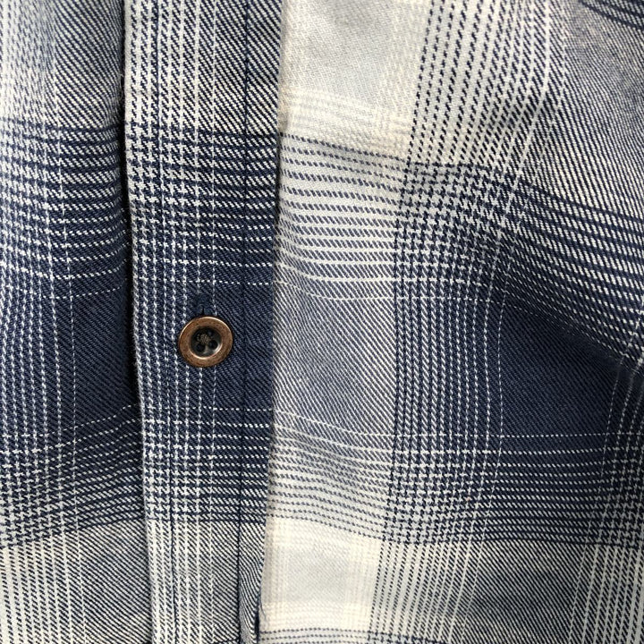 Wrangler Western Flannel Check Shirt, Men's Size M (approx.) cotton navy blue type Vintage Second Hand