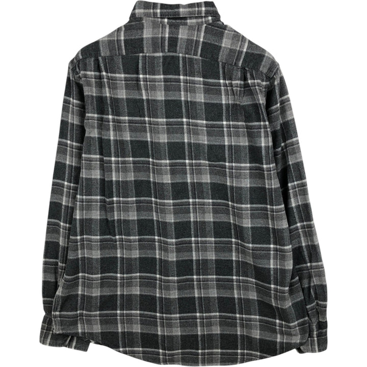 Ralph Lauren POLO RALPH LAUREN CLASSIC FIT long-sleeved flannel check shirt, men's size L cotton gray type Vintage Second Hand