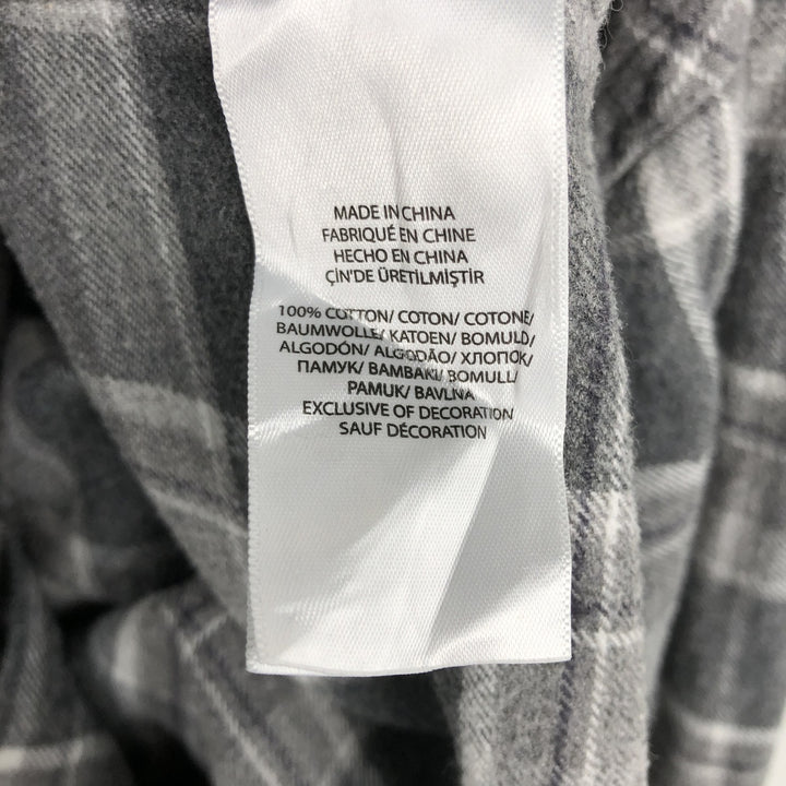 Ralph Lauren POLO RALPH LAUREN CLASSIC FIT long-sleeved flannel check shirt, men's size L cotton gray type Vintage Second Hand