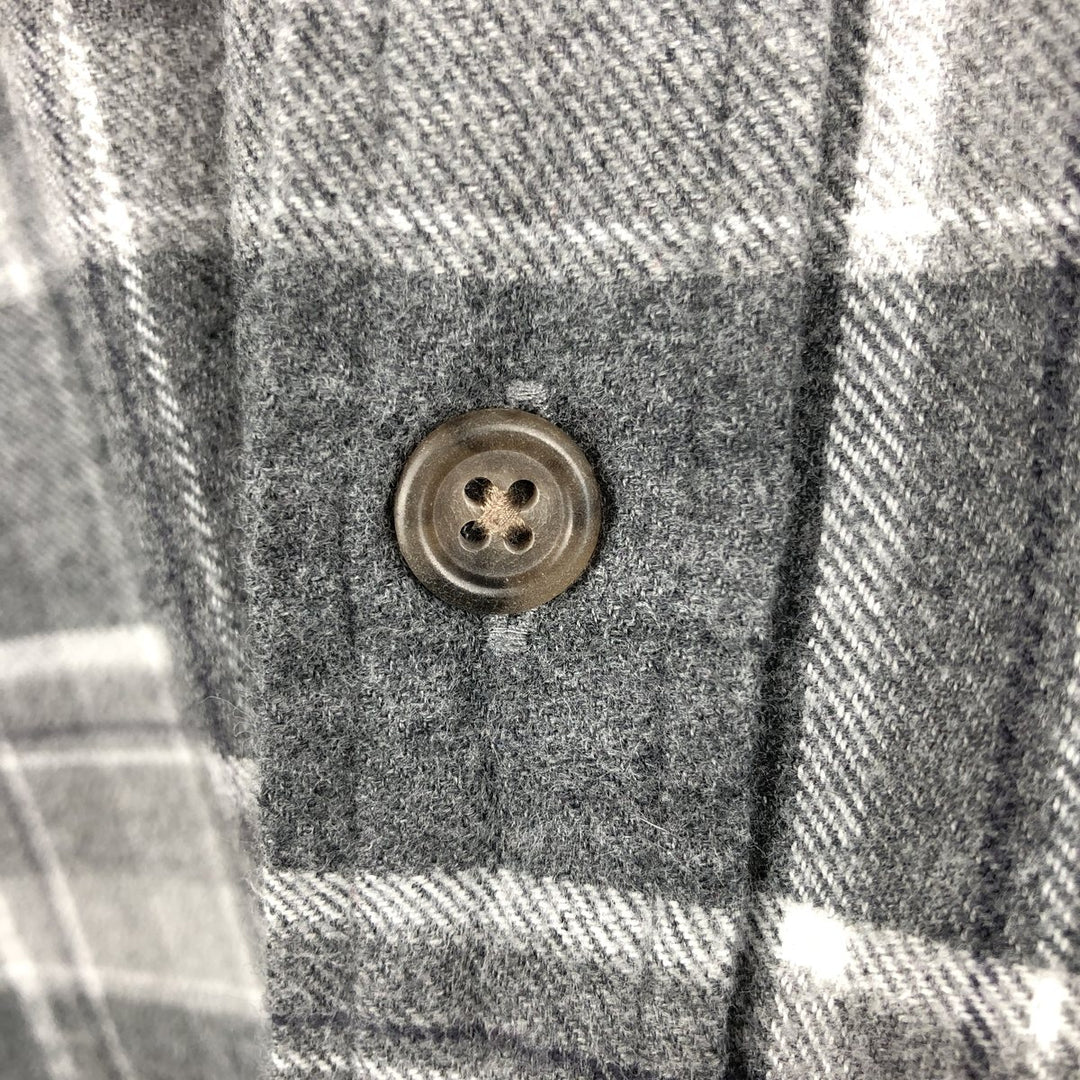 Ralph Lauren POLO RALPH LAUREN CLASSIC FIT long-sleeved flannel check shirt, men's size L cotton gray type Vintage Second Hand