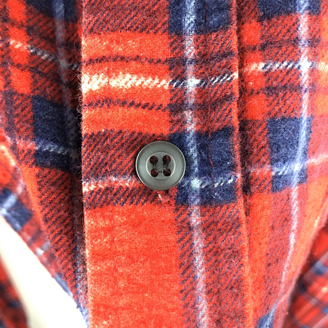 80s-90'S Dickies Long-Sleeve Flannel Check Shirt, Men's Size L (Equivalent), Vintage cotton red type Vintage Second Hand