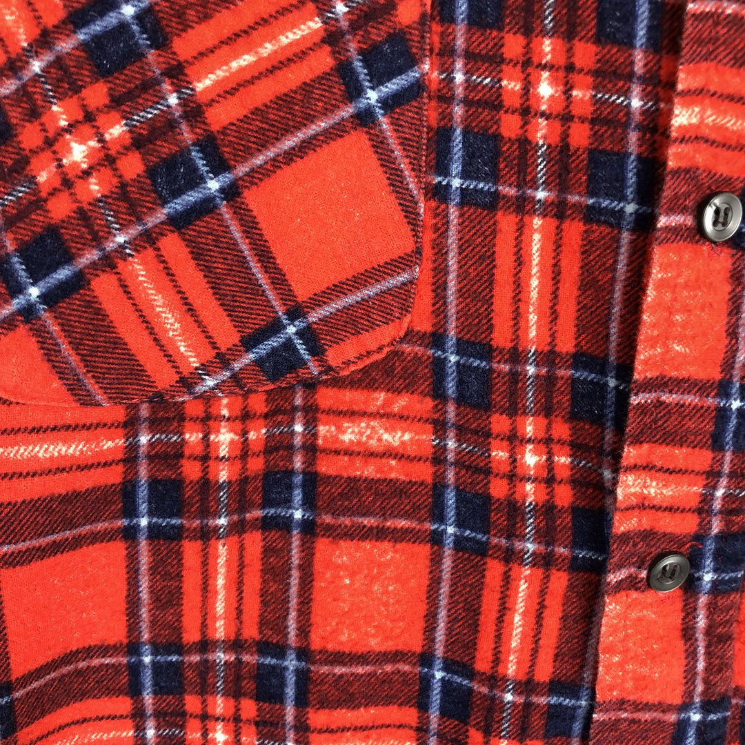 80s-90'S Dickies Long-Sleeve Flannel Check Shirt, Men's Size L (Equivalent), Vintage cotton red type Vintage Second Hand