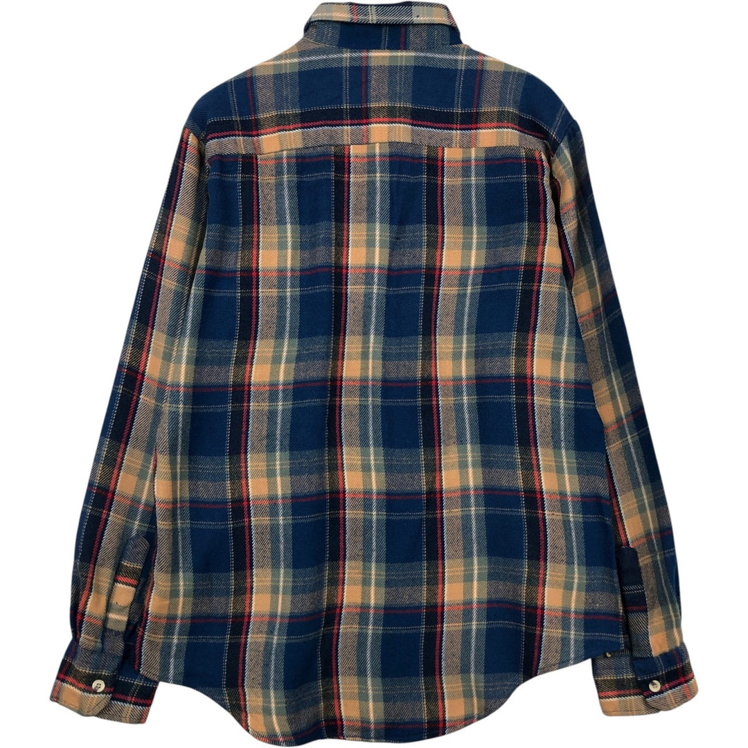 1990'S St. John's Bay Long-Sleeve Flannel Check Shirt, Men's Size L (approx.), Vintage acrylic blue type Vintage Second Hand