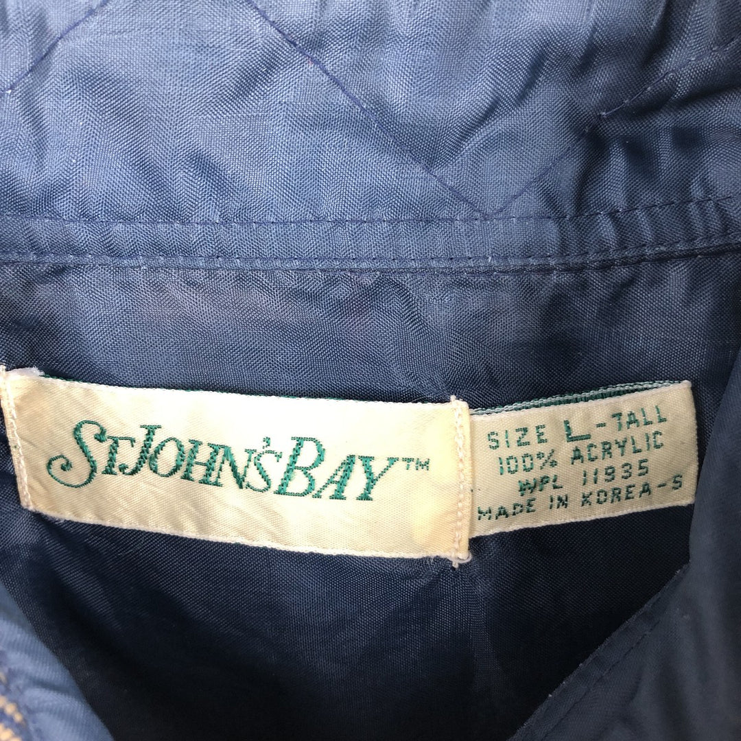 1990'S St. John's Bay Long-Sleeve Flannel Check Shirt, Men's Size L (approx.), Vintage acrylic blue type Vintage Second Hand