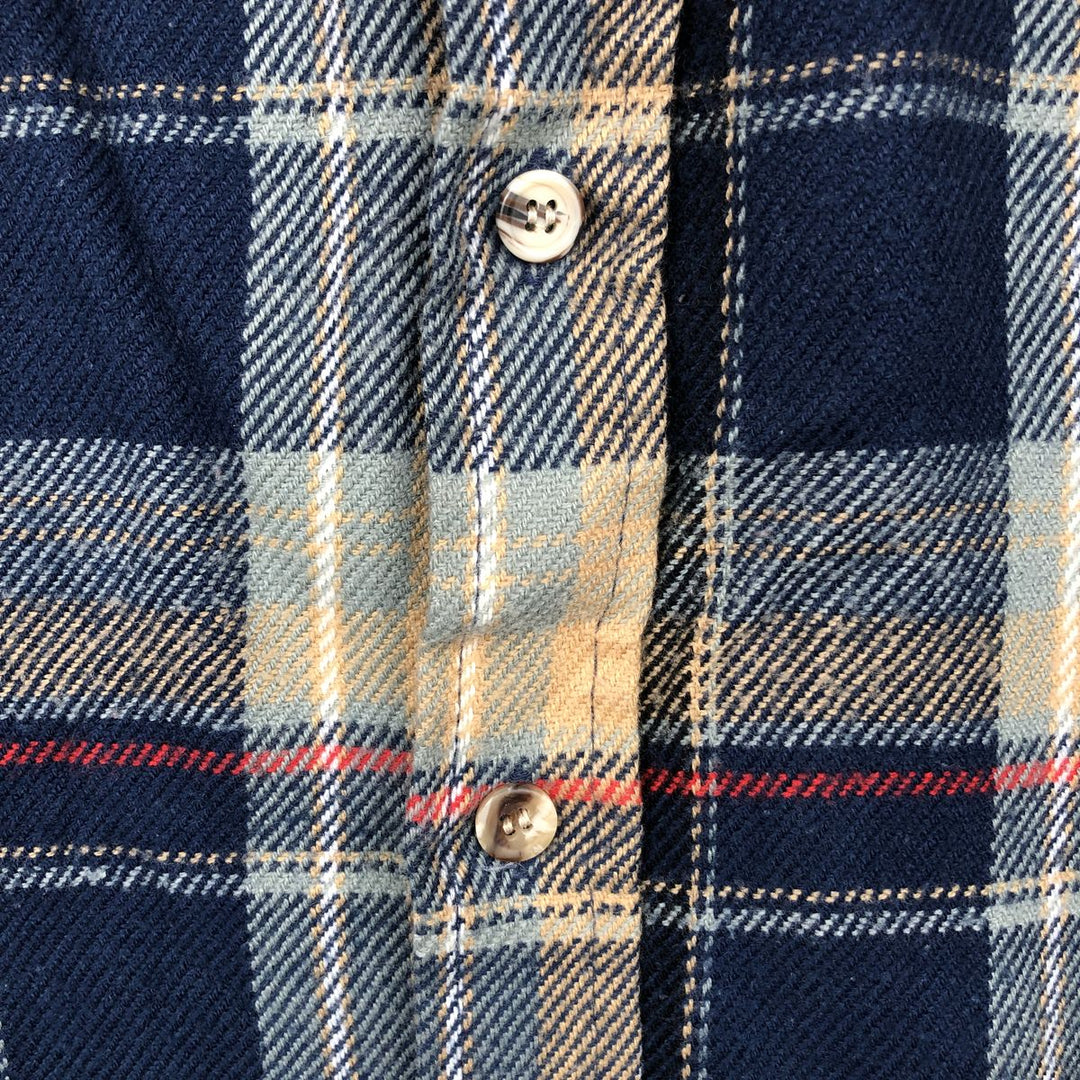 1990'S St. John's Bay Long-Sleeve Flannel Check Shirt, Men's Size L (approx.), Vintage acrylic blue type Vintage Second Hand