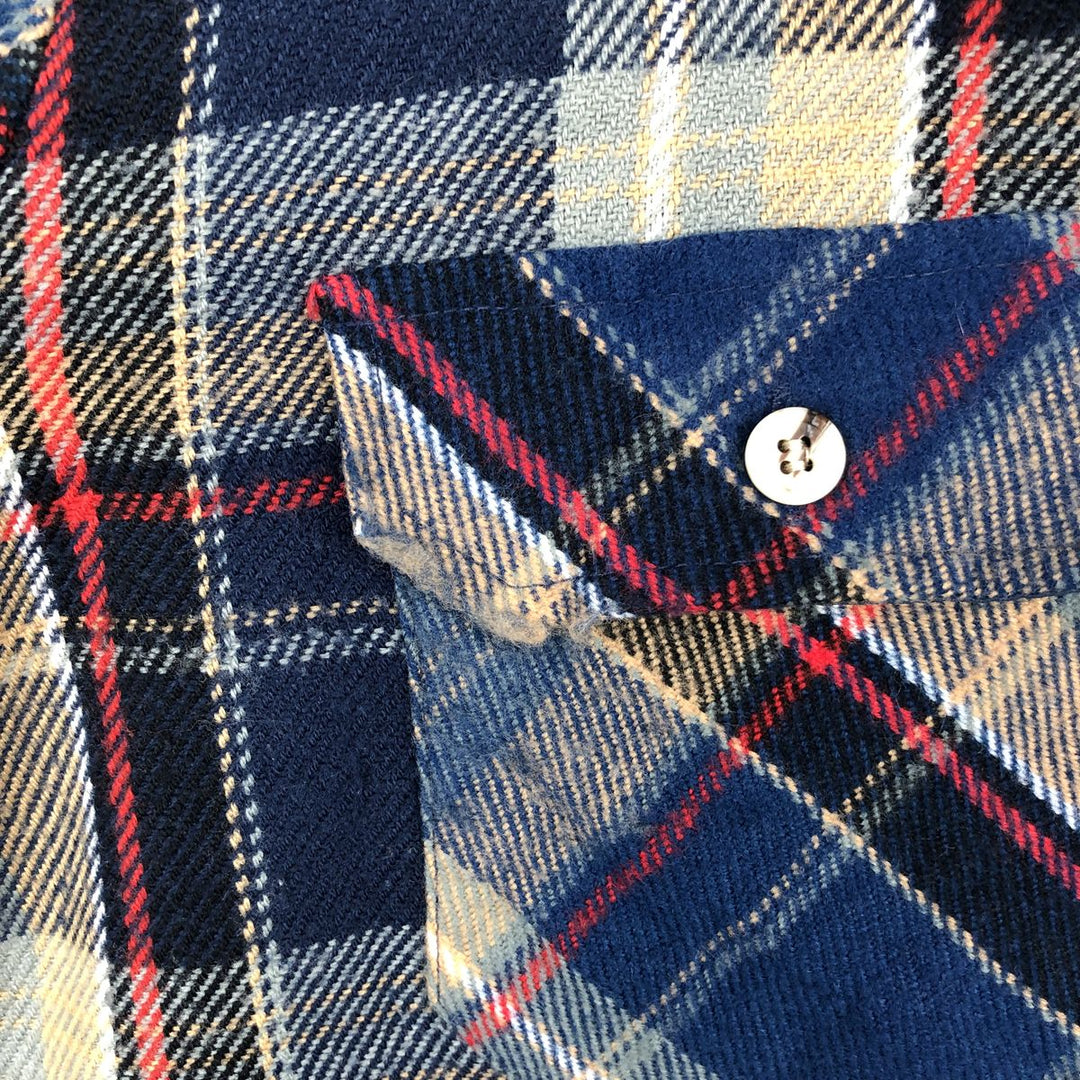 1990'S St. John's Bay Long-Sleeve Flannel Check Shirt, Men's Size L (approx.), Vintage acrylic blue type Vintage Second Hand