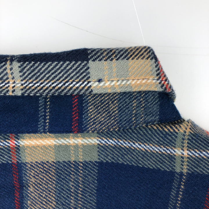 1990'S St. John's Bay Long-Sleeve Flannel Check Shirt, Men's Size L (approx.), Vintage acrylic blue type Vintage Second Hand
