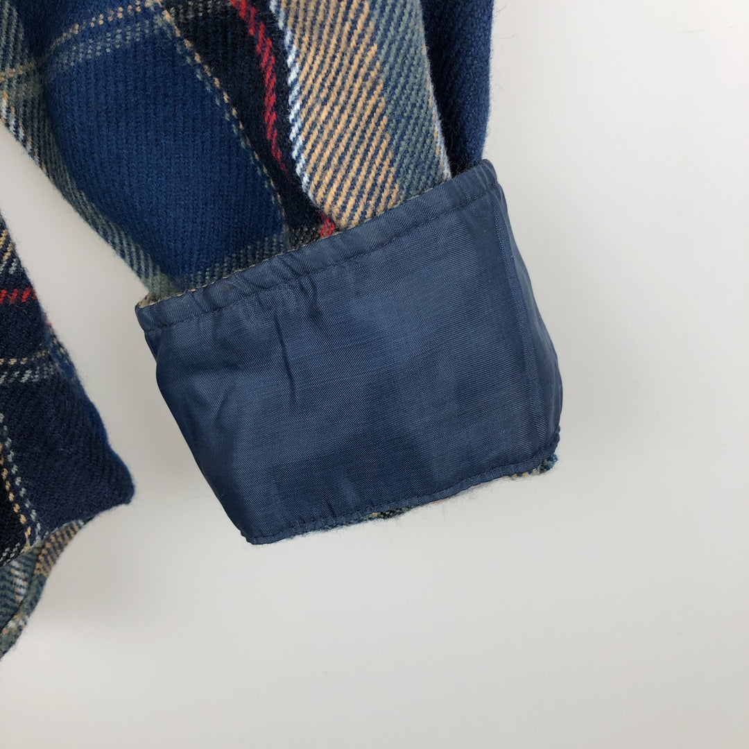 1990'S St. John's Bay Long-Sleeve Flannel Check Shirt, Men's Size L (approx.), Vintage acrylic blue type Vintage Second Hand