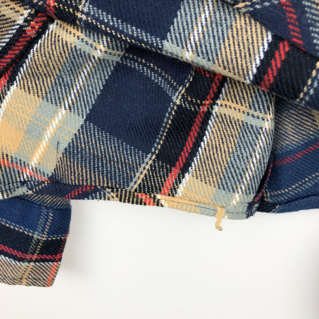 1990'S St. John's Bay Long-Sleeve Flannel Check Shirt, Men's Size L (approx.), Vintage acrylic blue type Vintage Second Hand