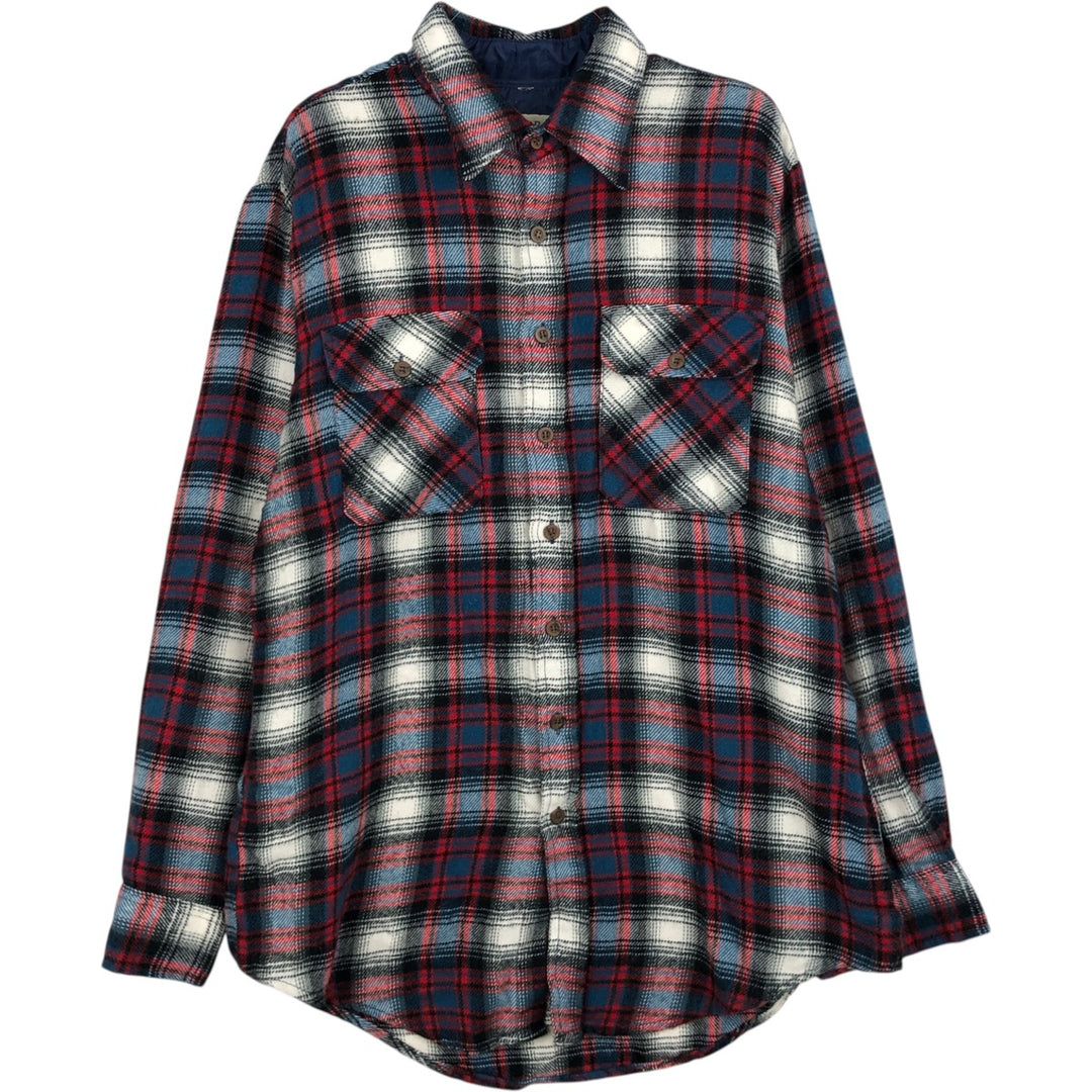 90s-00'S St. John's Bay flannel check shirt, men's size L equivalent, vintage. unclear black type Vintage Second Hand