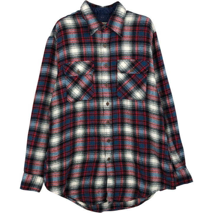 90s-00'S St. John's Bay flannel check shirt, men's size L equivalent, vintage. unclear black type Vintage Second Hand