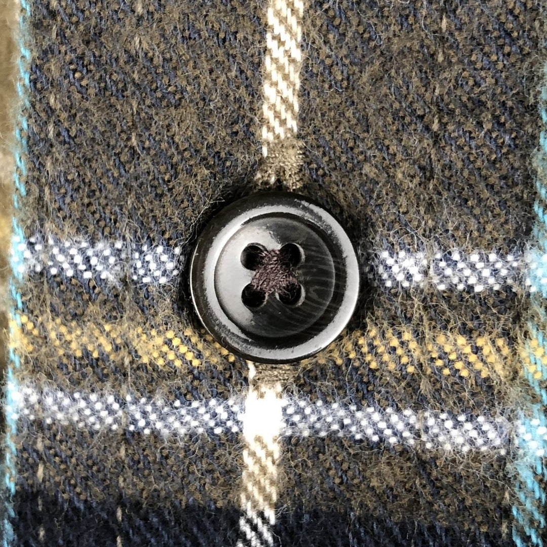 90s-00'S LL Bean Traditional Fit Long Sleeve Button-Down Light Flannel Check Shirt, Men's Size L, Vintage cotton navy blue type Vintage Second Hand